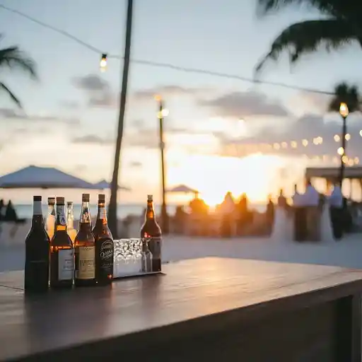 Open bar wedding on a beach