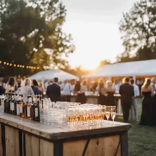 open bar at a afternoon reception