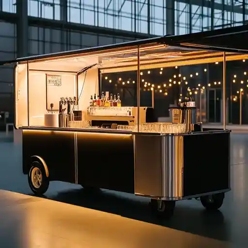 aesthetic and minimalist mobile bar at office area