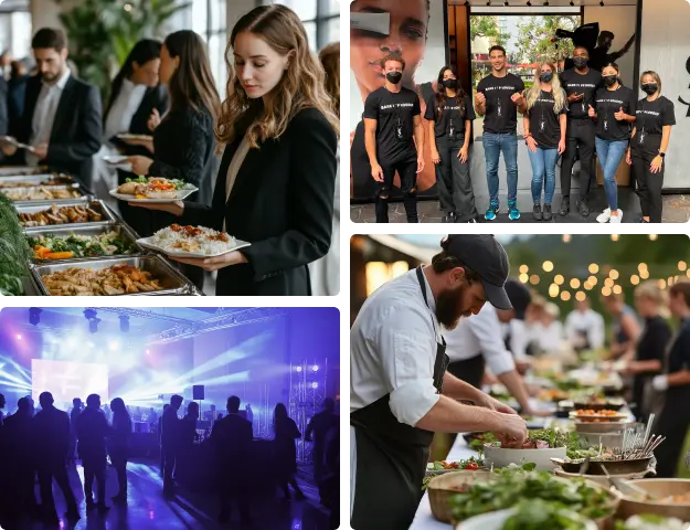 premier staff experts servicing production, catering and service aspects of corporate event staffing