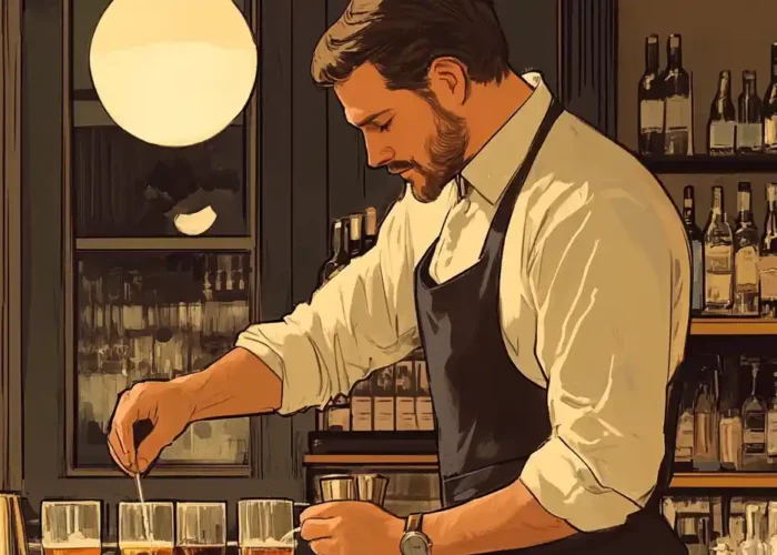 illustration of a private bartender