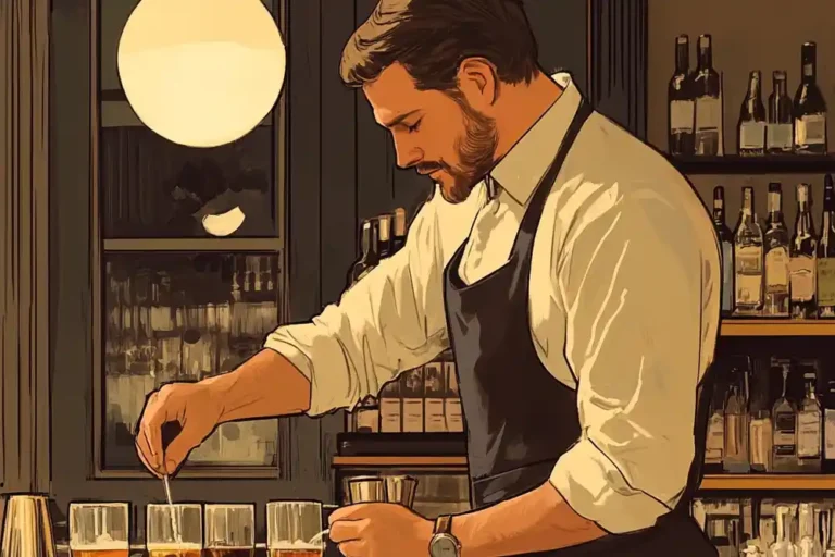 illustration of a private bartender