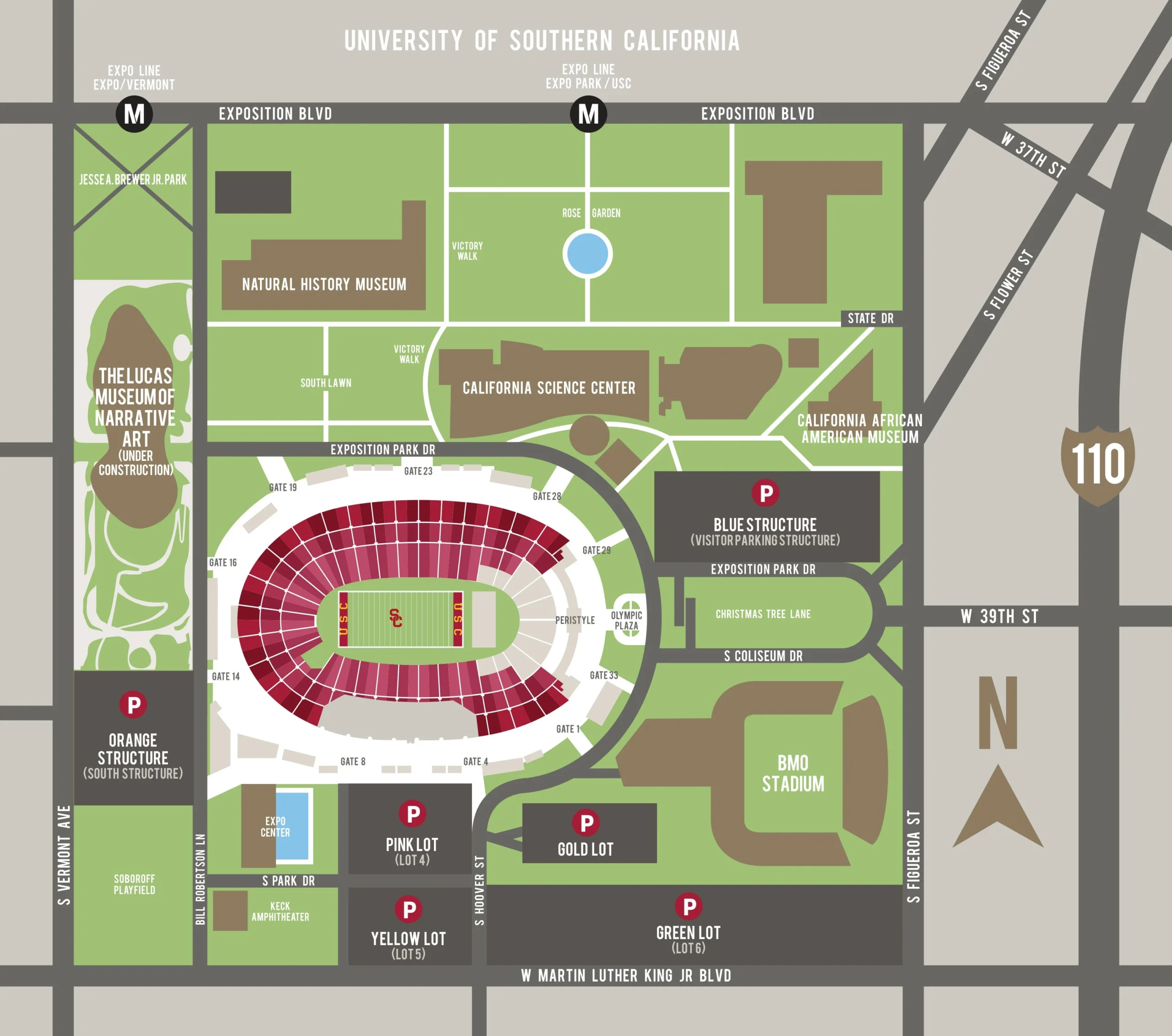 LA Memorial Coliseum infrastructure map