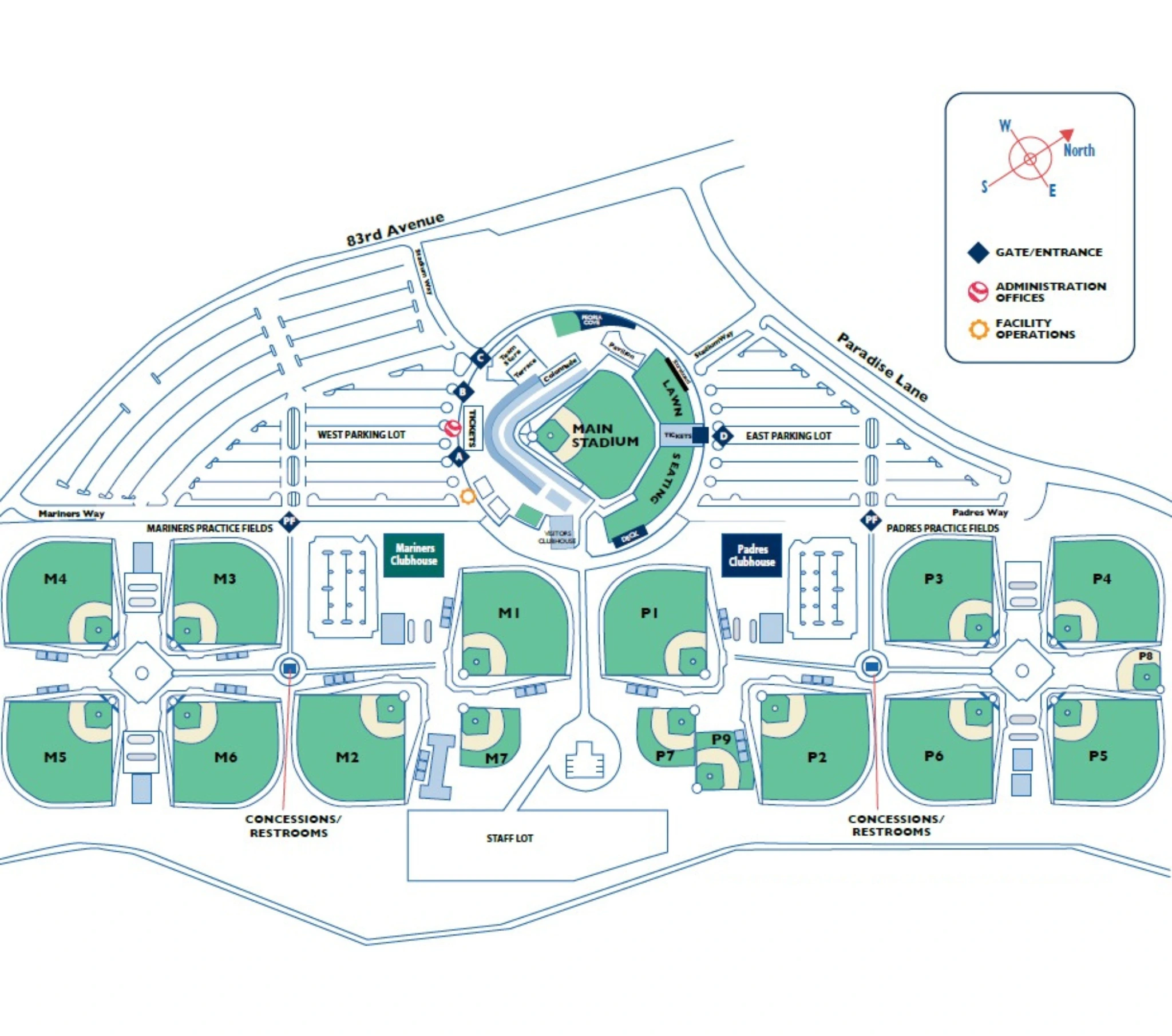 Peoria Sports Complex infrastructure map