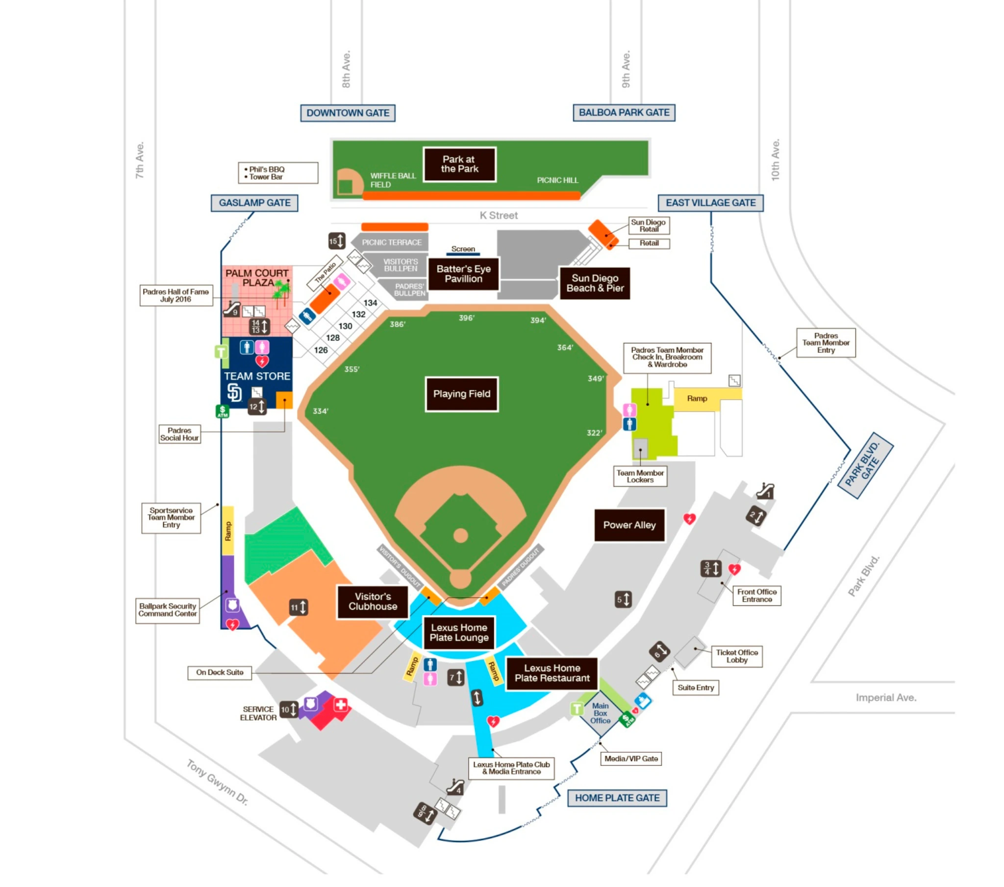 Petco Park infrastructure map