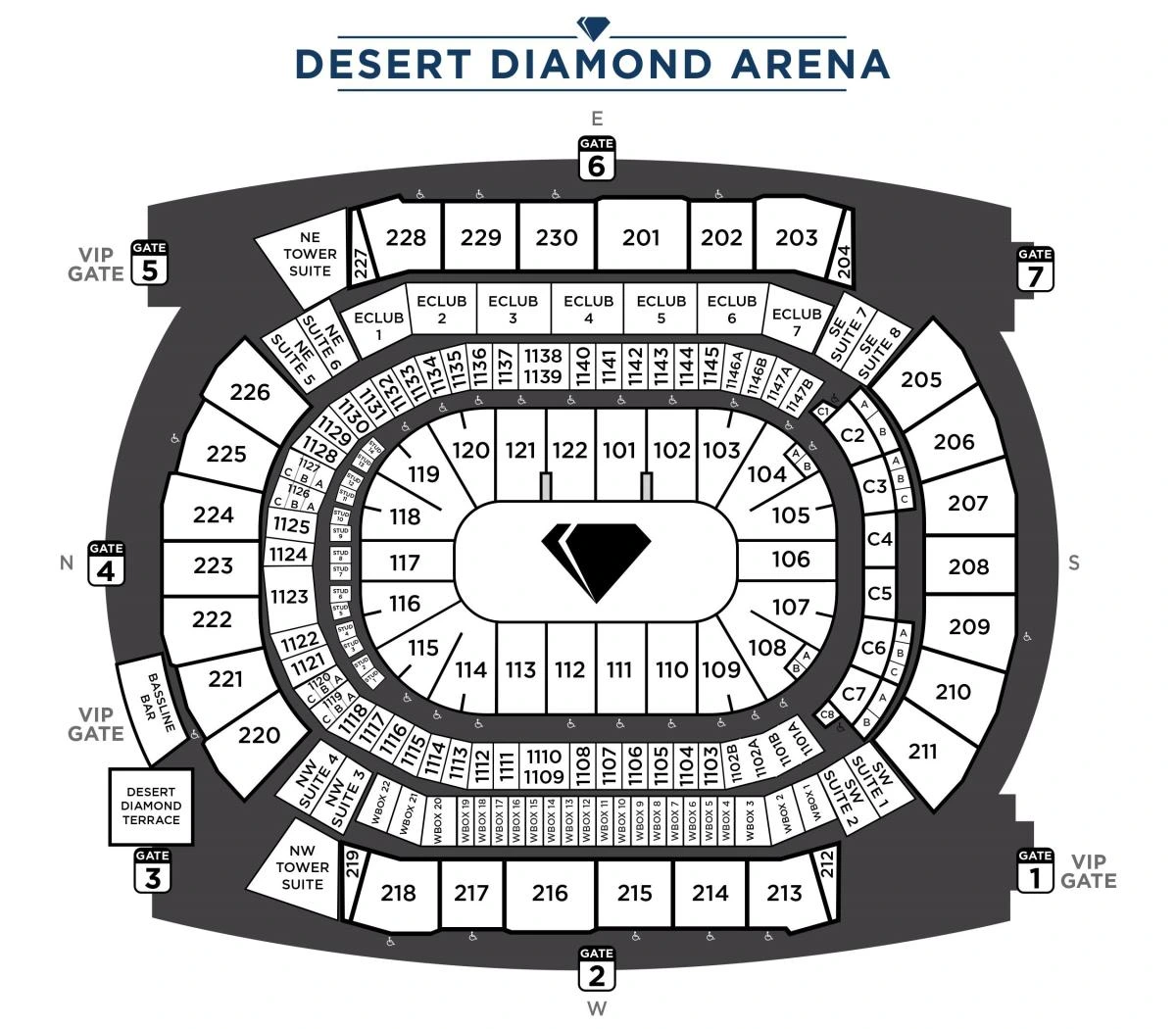 desert diamond arena seating chart
